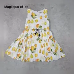 【美品】Magliepar ef-de ノースリーブ ワンピース フルーツ柄 9のサムネイル