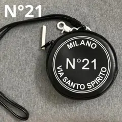 N°21 円形ポーチ 黒　コインケース　キーホルダー　ヌメロのサムネイル