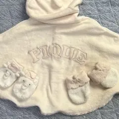 【値下げ】ジェラートピケ　ポンチョ  80〜90サイズ　ソックス2つ付き