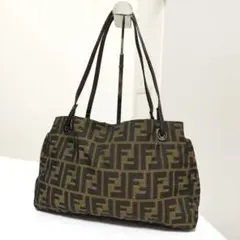 極美品☆　フェンディ　ハンドバッグ　トートバッグ　ズッカ　ナイロン　レザーのサムネイル
