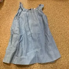 ボンポワン　デニムワンピース　リボン