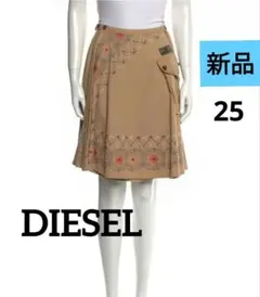 新品　DIESELディーゼル　花柄刺繍巻きスカート25のサムネイル