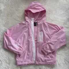 adidas フード付きピンクパーカー 150-160
