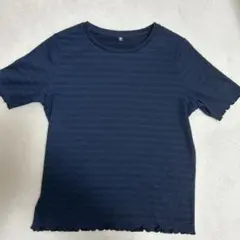 UNIQLO 紺色ストライプ Tシャツ 160㎝
