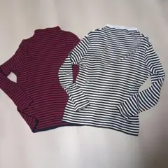 タートルネック長袖シャツ2枚セット