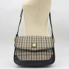 DAKS ダックス チェック柄 ショルダーバッグ フラップバッグ