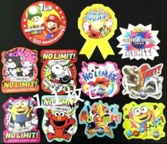 ユニバUSJ限定マリオ ノーリミット ステッカー シール＋お誕生日シール計１１枚