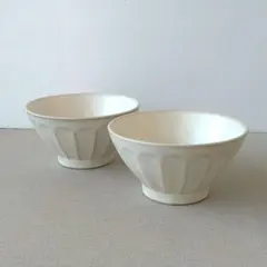 【2枚】新品 美濃焼 シェル マットホワイト 飯碗 ご飯茶碗 ボウルのサムネイル