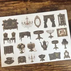 A4 コラージュシート 5枚set ロココ ヴィクトリア コラージュ 素材シート
