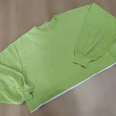 niko and バルーンスリーブ ニットセーター グリーン