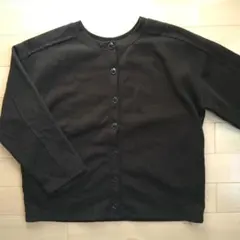 裏起毛スウェットカーディガン　ブラック　フリーサイズ