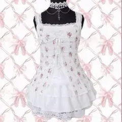 LIZLISA系 姫カジ ウィッシュコア 花柄シアーキャミ フェアリー y2k