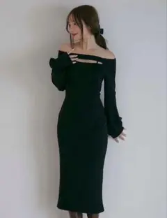 アンドマリー　ANDMARY Bebe ribbon dress black