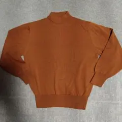 ♥レナウン【Ｍ】 ウール100% オレンジタートルネックセーター