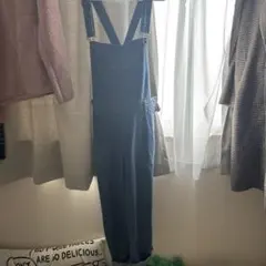 オーバーオール　ガール140cmインディゴブルー サロペット クロスストラップ