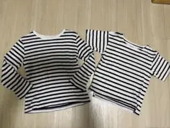 ボーダーTシャツ　半袖長袖2枚セット 95 100のサムネイル