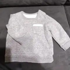 グレー 裏起毛トレーナー 80