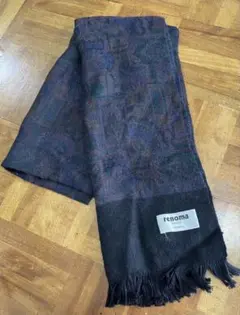 マフラー　renoma 幾何学模様 濃紺