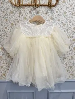 花柄刺繍チュールワンピース　90cm