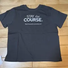STAY the COURSE ロゴ刺繍 Tシャツ グレー