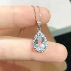 ⭐︎【高級】天然 アクアマリン ネックレス s925 7.9g - メルカリ