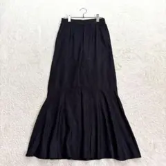 ⭐️ボンルシール【F】黒 マーメイドスカート ロング 微ストレッチ 裾切替 春秋のサムネイル