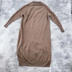 『無印良品』 ニット ロングワンピース ロングスリーブ　リブ編み