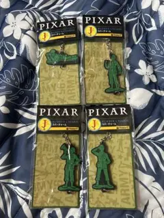 ピクサーハッピーくじ J賞 ラバーチャーム グリーンアーミーメン　コンプリート