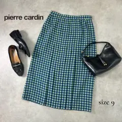 pierre cardin 幾何学柄 プリーツスカート 9号（M相当） ブルーのサムネイル