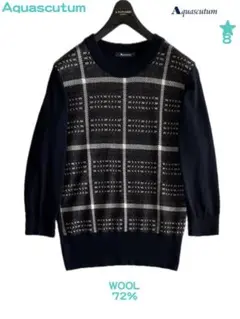 Aquascutum アクアスキュータム チェック ニット ウール系 8