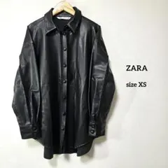 ZARA ザラ フェイクレザーシャツ オーバーサイズ XS