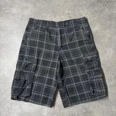 激渋 faded glory wide buggy check shortsのサムネイル