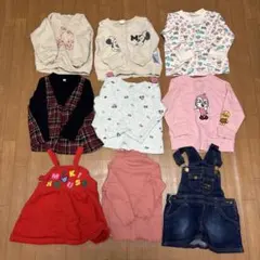 ベビー服 9点セット デニムオーバーオール付き