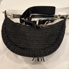 ZARA ザラ かごバッグクロスボディバッグ ショルダーバッグ 黒 未使用品のサムネイル
