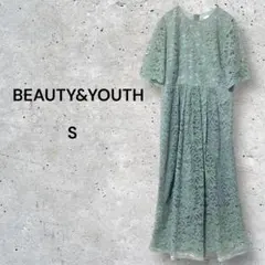 美品 ビューティーアンドユース 総レース ドレス ワンピース 23