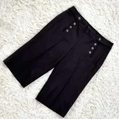 セオリー ブラウン ハーフパンツ ボタン装飾 ウール混 Mサイズ 秋冬