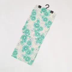【綿絽】浴衣 白 緑 桜 フリーサイズ レディース y39