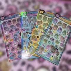 正規品 おぱんちゅうさぎ んぽちゃむ うるちゅるポップシール 4枚セット