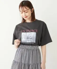 シップス　SHIPS Colors フラワーベースフォトTEE ブラックのサムネイル