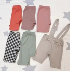 保育園着 パンツ 6本セット サスペンダー モンキーパンツ 70 80