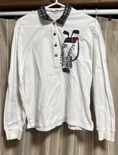 Burberry 長袖ポロシャツ 金ボタン ゴルフ M ノバチェック