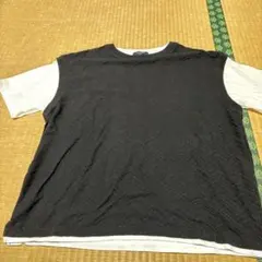 ヘリンボーンパターンTシャツ 黒白