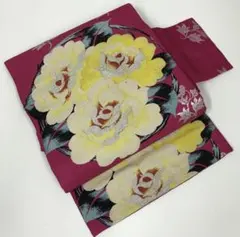 七五三/御誂品】七歳 女の子用 晴れ着 牡丹 菊 ヴィンテージ 着物 折鶴