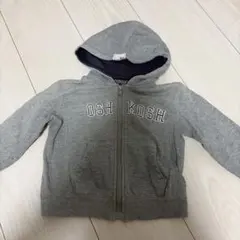 80サイズ OshKosh ジップアップパーカー グレー