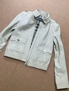 BURBERRY LONDON ラムレザージャケット　アイボリー　L