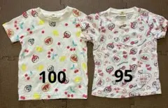 アンパンマン ドキンちゃん コキンちゃん 総柄 半袖Tシャツ ピンク 95cmのサムネイル