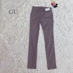 GU スキニーパンツ パープル系 61cm ストレッチ有　着心地◎タグ付未使用品