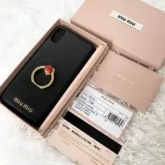 付属品付✨ミュウミュウ iPhoneX/XS ケース　マドラスハート　ブラック