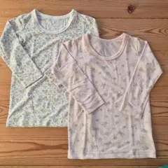 花柄長袖アンダーシャツ 100cm 2枚セット