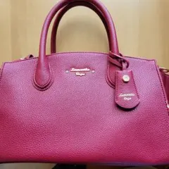 Samantha Vega　ボルドーカラーハンドバッグ(ストラップ付き)